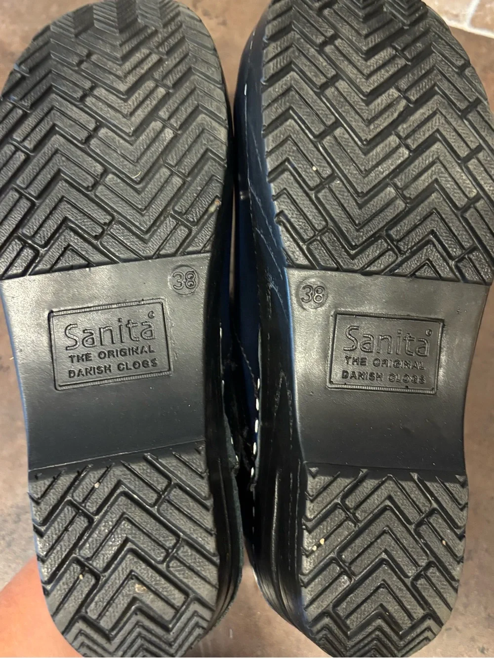 Sanita Black Leather Clogs - Picture 5 of 5